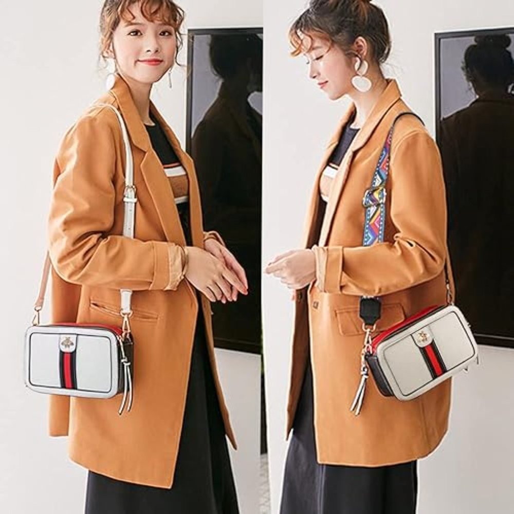 Beatfull Designer Bee Crossbody Purse for Women PU Leather Shoulder Handbag